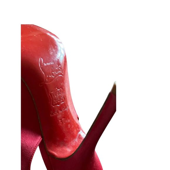 Satin Red Christian Louboutin Pump - Picture 6 of 7